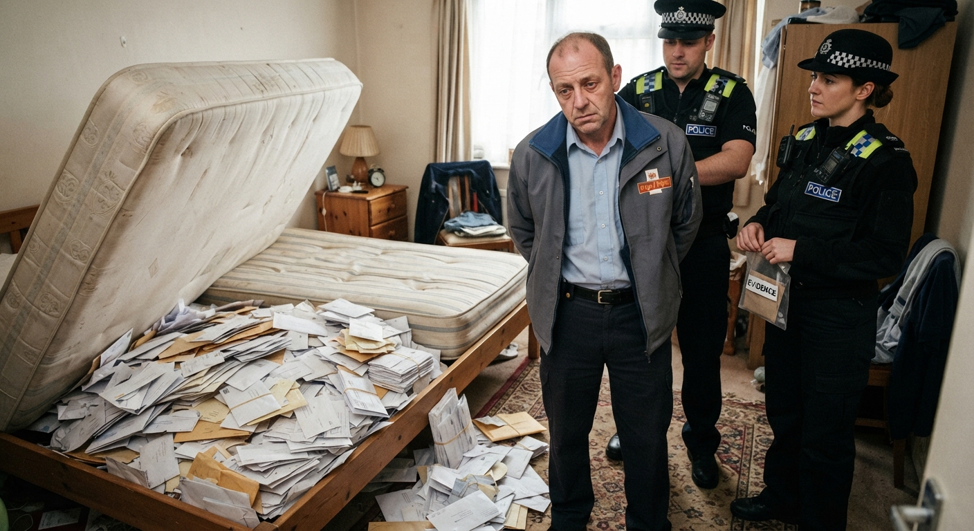 A postman hid 2,000 letters meant for delivery under his bed.